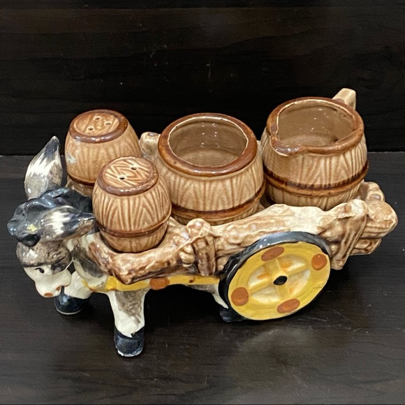 Vintage Porcelain Donkey S+P Condiment Set - Picture 2 of 16